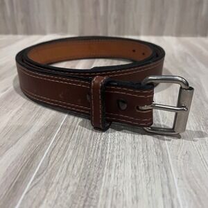 Nelson's Custom Belts Brown Leather Belt Men's Western Style 52 Inch